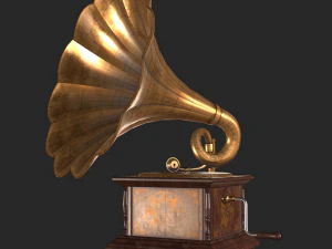 old antique gramaphone 3D Model