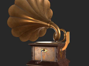 old antique gramaphone 3D Model