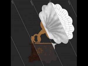 old antique gramaphone 3D Model