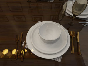 spoonforkglassplats 3D मॉडल