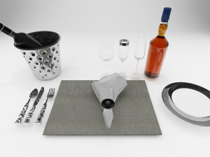 spoonforkglassplats 3D मॉडल