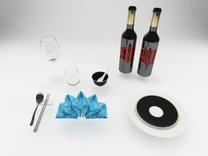 spoonforkglassplats 3D मॉडल