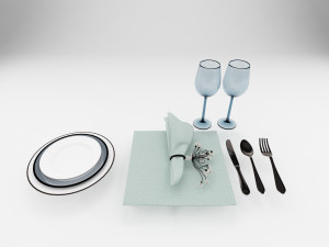 spoonforkglassplats 3D मॉडल