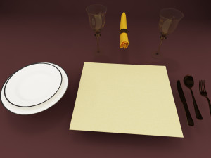 spoonforkglassplats 3D मॉडल