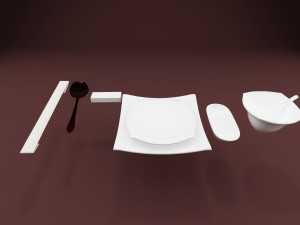 spoonforkglassplats 3D मॉडल