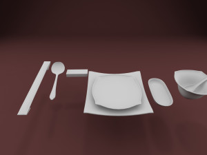 spoonforkglassplats 3D मॉडल