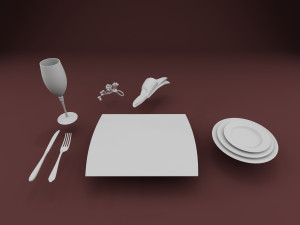 spoonforkglassplats 3D मॉडल