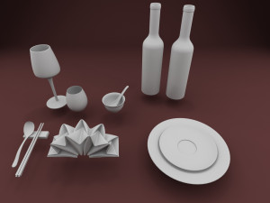 spoonforkglassplats 3D मॉडल