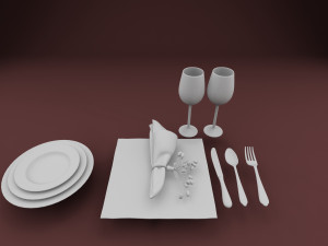 spoonforkglassplats 3D मॉडल