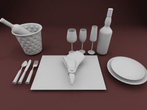 spoonforkglassplats 3D मॉडल