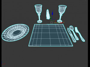 spoonforkglassplats 3D मॉडल