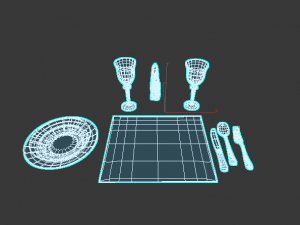 spoonforkglassplats 3D मॉडल