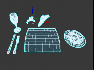 spoonforkglassplats 3D मॉडल