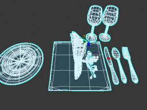 spoonforkglassplats 3D मॉडल