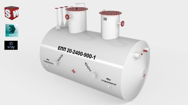 epp 20-2400 storage tank 3D Model .c4d .max .obj .3ds .fbx .stl .blend 