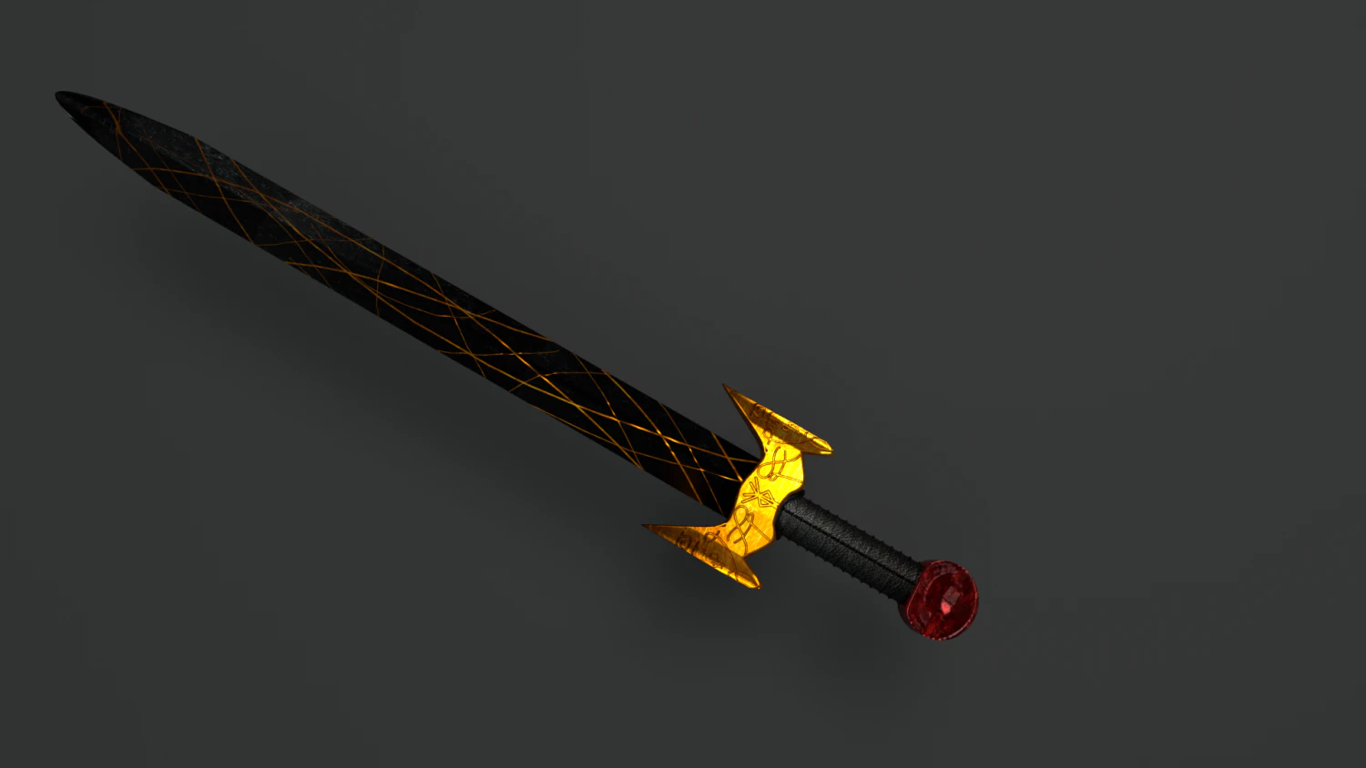 obsidian sword 3D Model .c4d .max .obj .3ds .fbx .stl .blend
