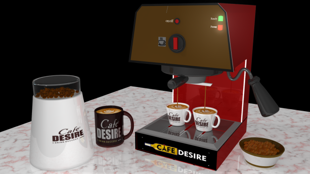 coffee machine - cafe desire Model 3D .c4d .max .obj .3ds .fbx .stl .blend
