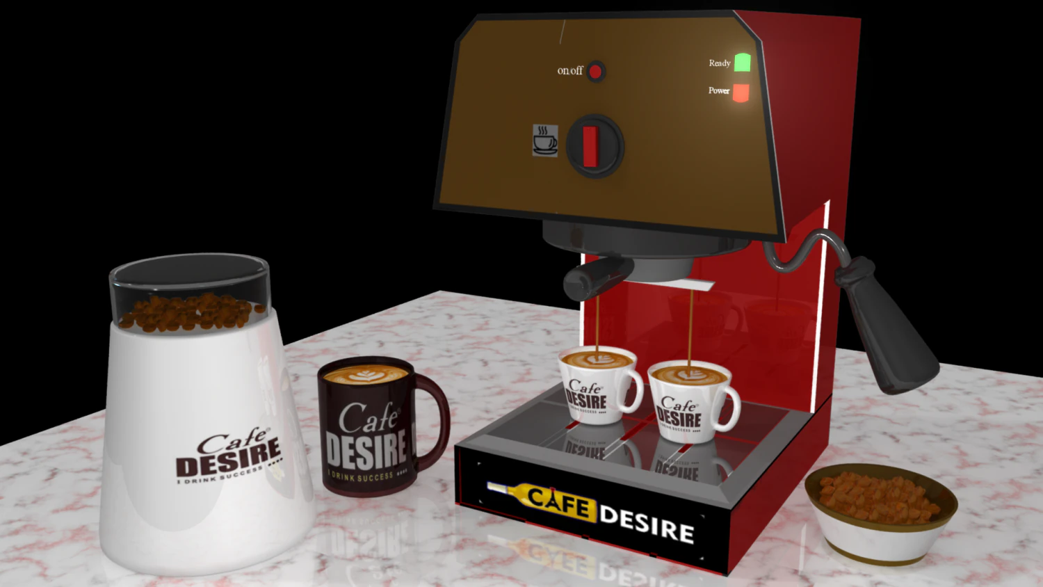 coffee machine - cafe desire 3D Model .c4d .max .obj .3ds .fbx .stl .blend 