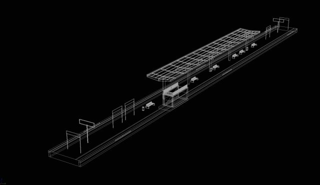 italian railway station quay with shelter 3D मॉडल .c4d .max .obj .3ds .fbx .stl .blend 