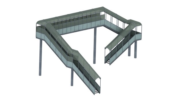 pedestrian overpass Modello 3D .c4d .max .obj .3ds .fbx .stl .blend 