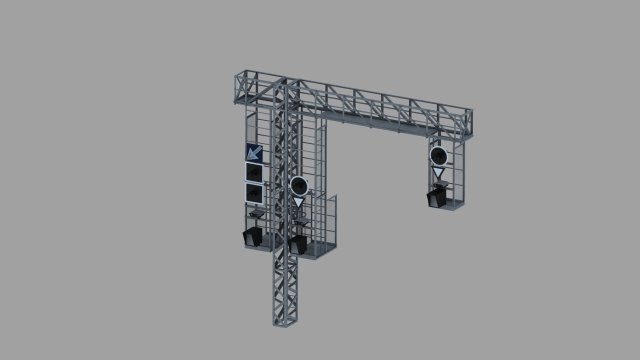railway signal gantry Modelo 3D .c4d .max .obj .3ds .fbx .stl .blend 