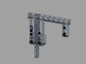 railway signal gantry 3D 模型