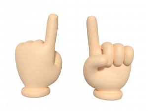cartoon hand - direction sign 3D Model