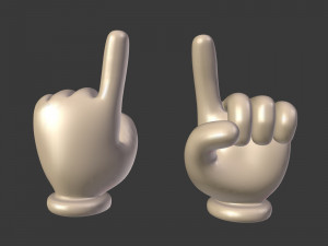 cartoon hand - direction sign Modelo 3D
