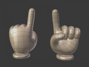 cartoon hand - direction sign Modelo 3D