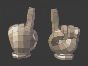 cartoon hand - direction sign Modelo 3D