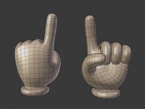 cartoon hand - direction sign Modelo 3D