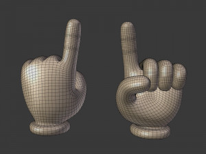 cartoon hand - direction sign Modelo 3D