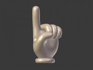cartoon hand - direction sign Modelo 3D