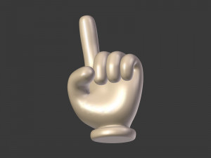 cartoon hand - direction sign Modelo 3D