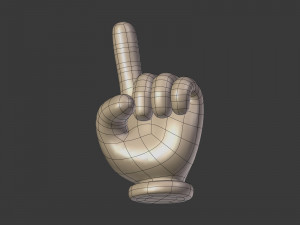 cartoon hand - direction sign Modelo 3D