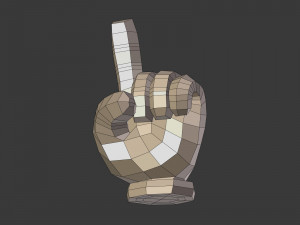cartoon hand - direction sign Modelo 3D