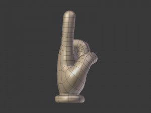 cartoon hand - direction sign Modelo 3D