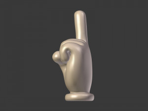 cartoon hand - direction sign Modelo 3D
