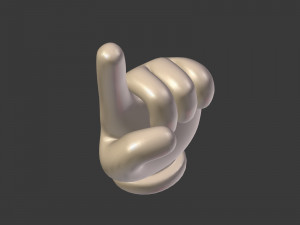 cartoon hand - direction sign Modelo 3D