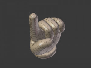 cartoon hand - direction sign Modelo 3D