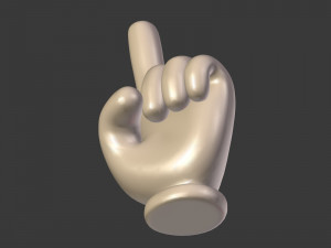 cartoon hand - direction sign Modelo 3D