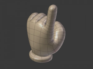 cartoon hand - direction sign Modelo 3D