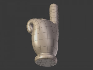 cartoon hand - direction sign Modelo 3D