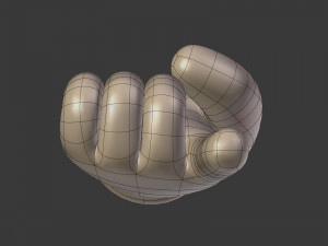 cartoon hand - direction sign Modelo 3D