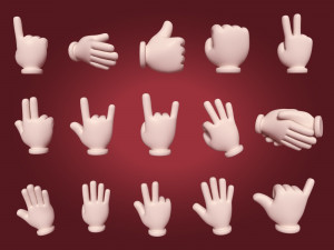 hand emoji signs - icons pack 3D Model