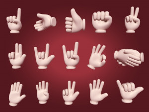 hand emoji signs - icons pack Modelo 3D