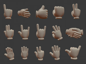 hand emoji signs - icons pack Modelo 3D