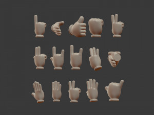 hand emoji signs - icons pack Modelo 3D