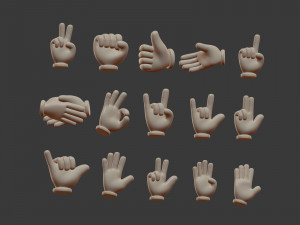 hand emoji signs - icons pack Modelo 3D