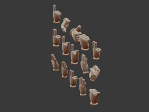 hand emoji signs - icons pack Modelo 3D